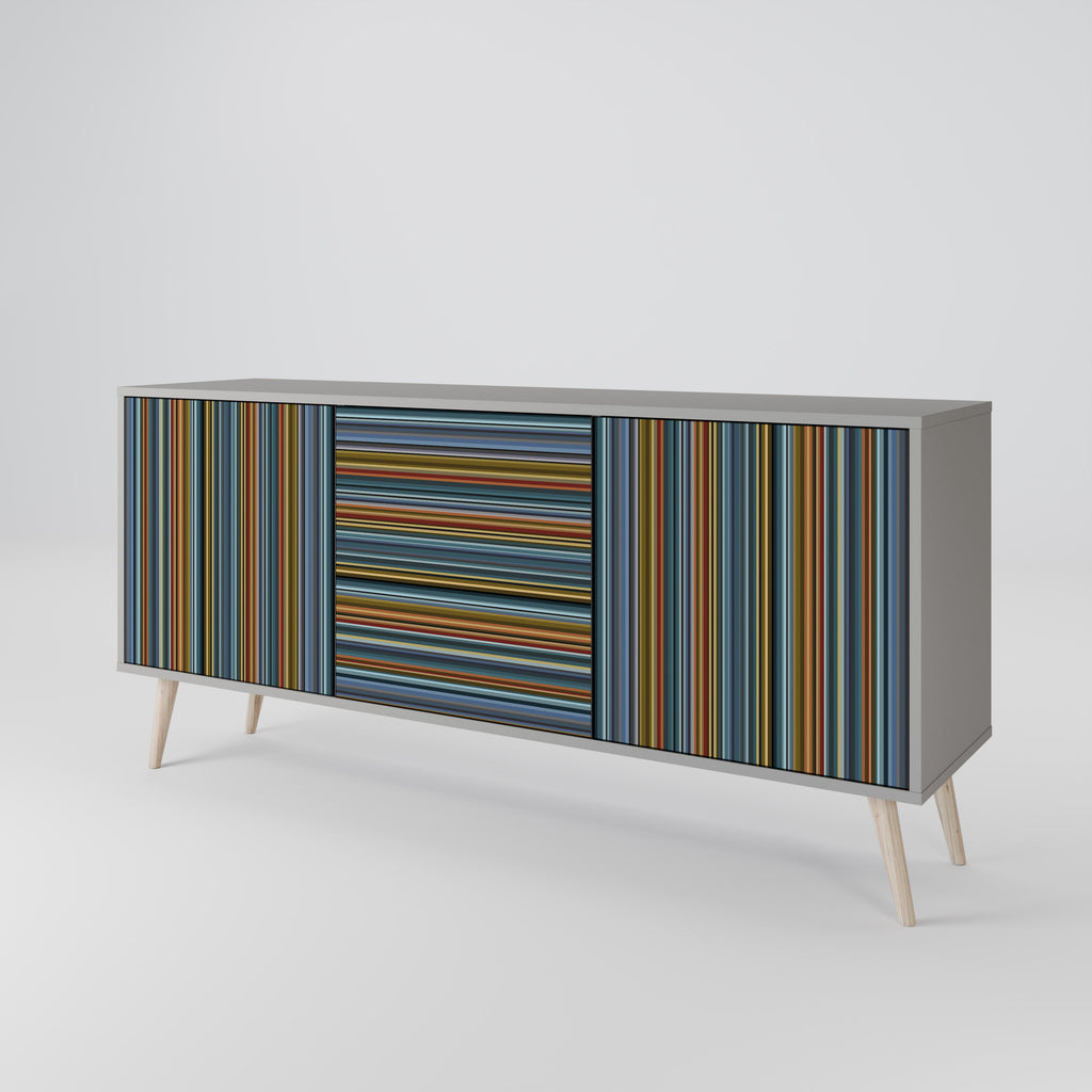 LINEOUT SPECTRUM 3-Door Sideboard in Grey Finish