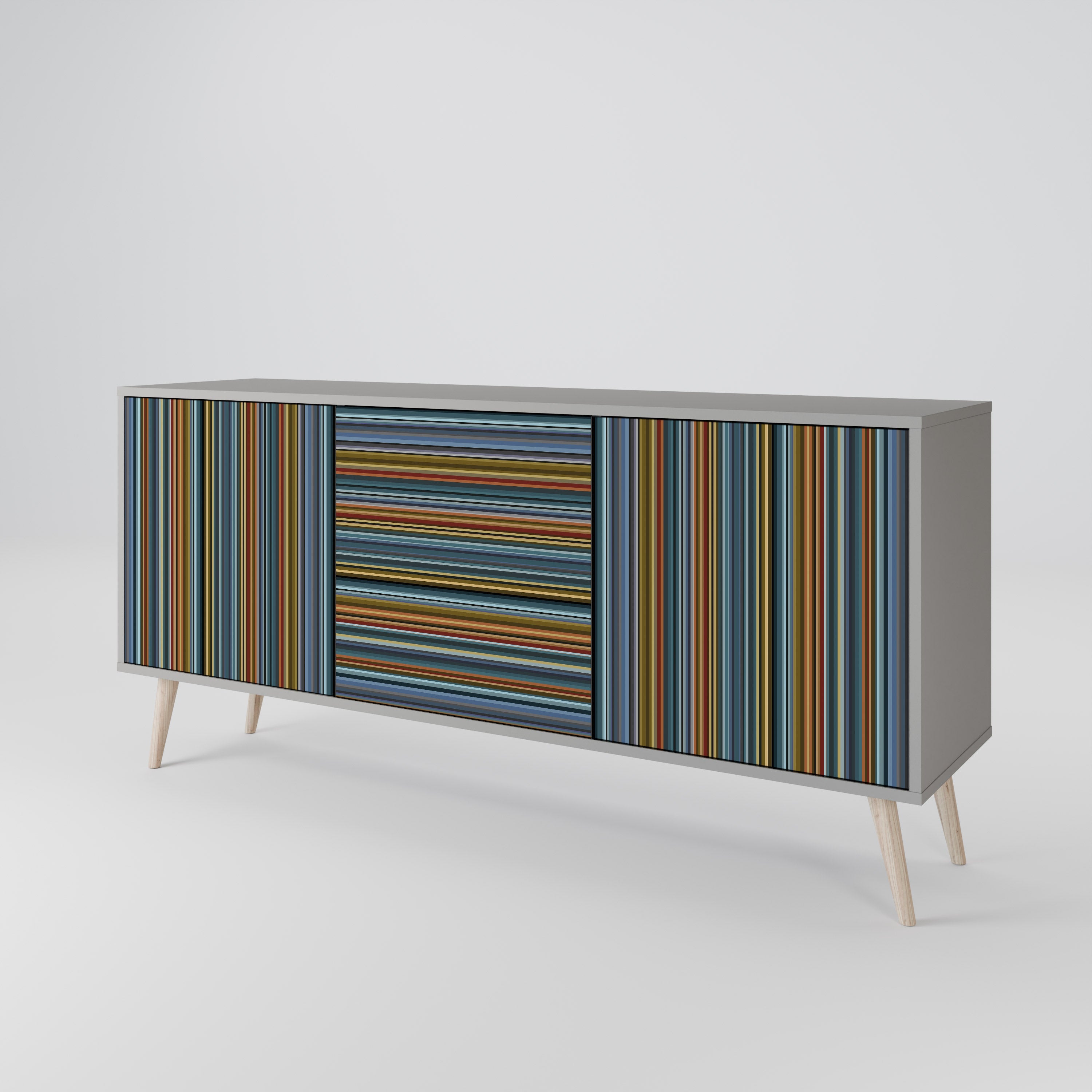 LINEOUT SPECTRUM 3-Door Sideboard in Grey Finish