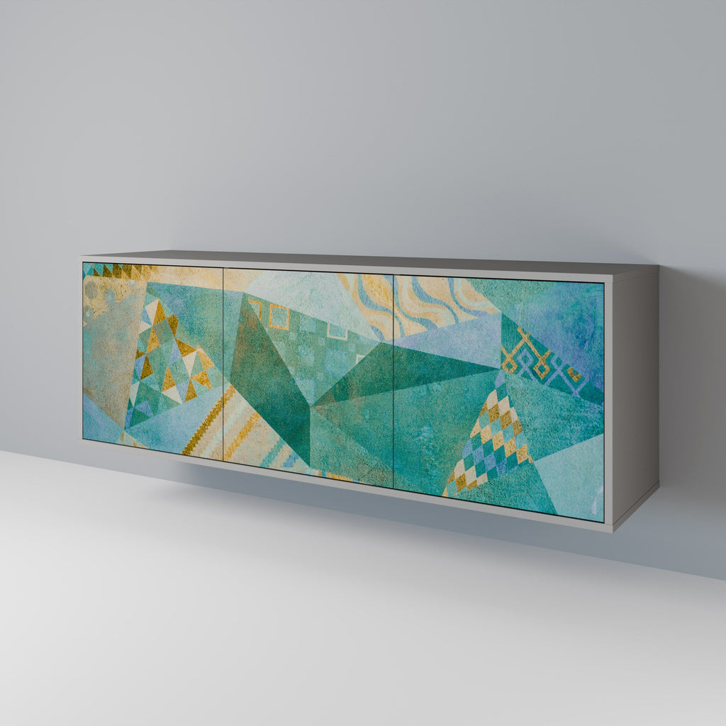 SPECTRUM SPLENDOR 3-Door Sideboard in Grey Finish