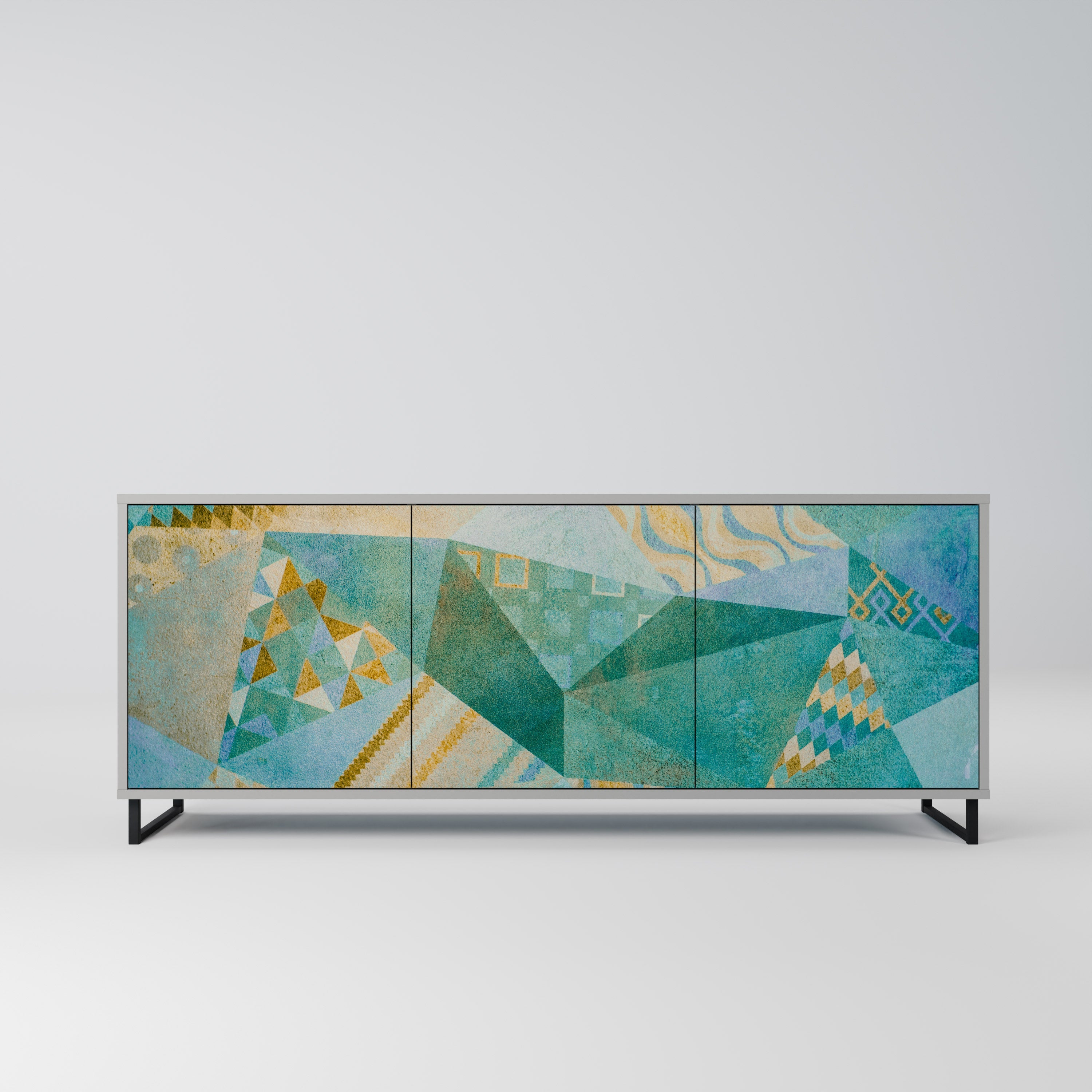 SPECTRUM SPLENDOR 3-Door Sideboard in Grey Finish