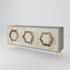 HEXAGONAL SHAPES 3-Door Sideboard in Grey Finish