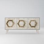 HEXAGONAL SHAPES 3-Door Sideboard in Grey Finish