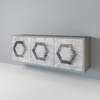 HEXAGONAL FIGURES 3-Door Sideboard in Grey Finish