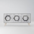 HEXAGONAL FIGURES 3-Door Sideboard in Grey Finish