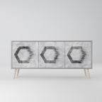 HEXAGONAL FIGURES 3-Door Sideboard in Grey Finish