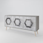 HEXAGONAL FIGURES 3-Door Sideboard in Grey Finish
