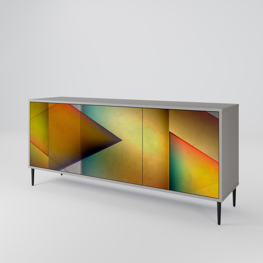 PIERCING SHARPNESS 3-Door Sideboard in Grey Finish