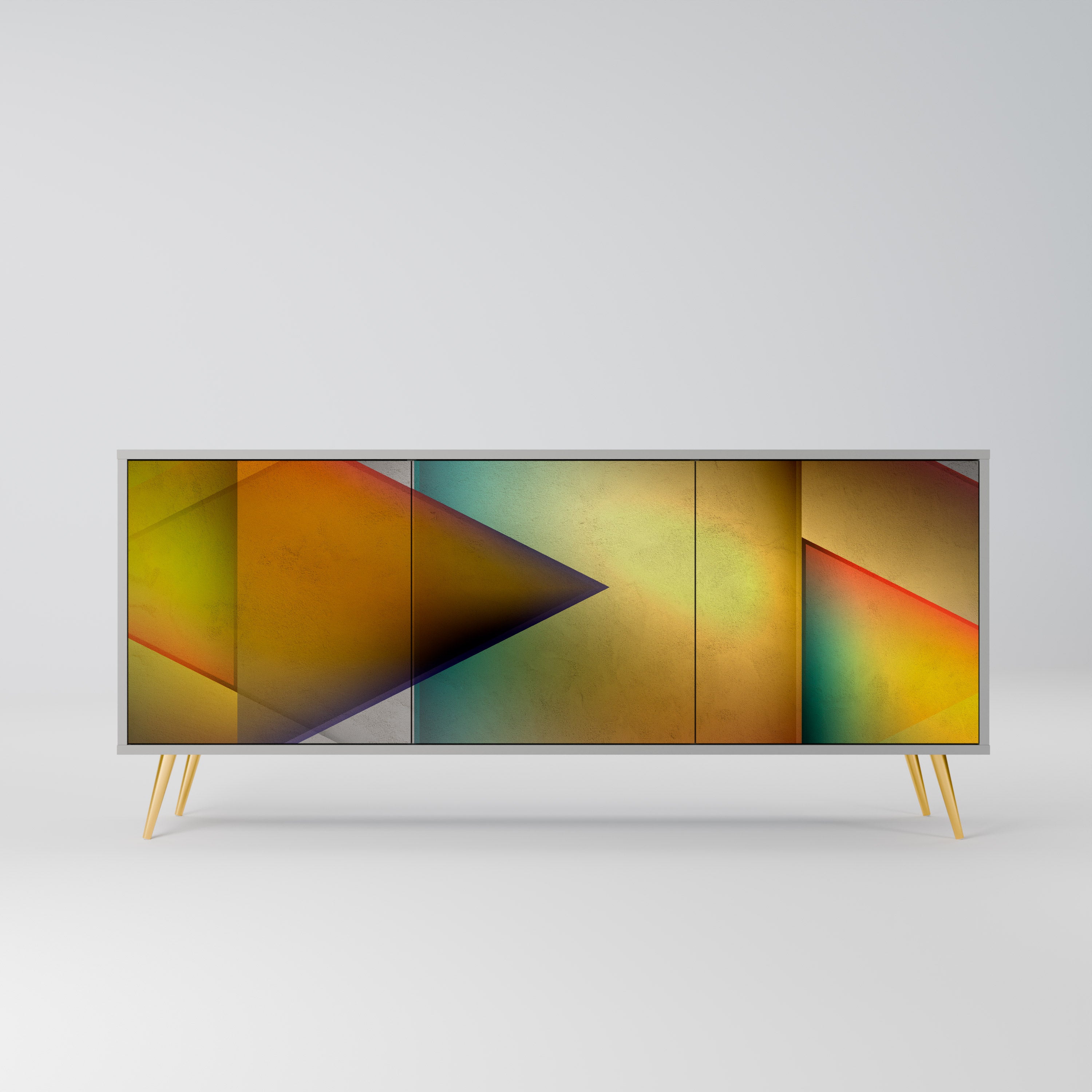 PIERCING SHARPNESS 3-Door Sideboard in Grey Finish