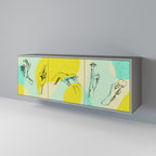 BODY LANGUAGE 3-Door Sideboard in Grey Finish