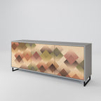 GEOMETRIC FUSION 3-Door Sideboard in Grey Finish