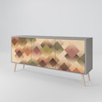 GEOMETRIC FUSION 3-Door Sideboard in Grey Finish