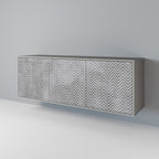 CONCRETE ZIG ZAG Aparador de 3 Portas em Acabamento Cinzento