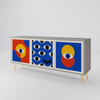 GEOMETRIC EYES 3-Door Sideboard in Grey Finish