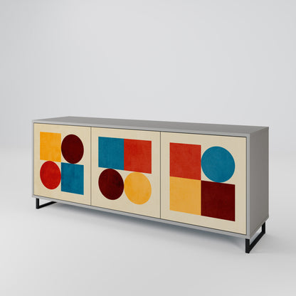 GEOMETRIC PUZZLE Aparador de 3 Portas