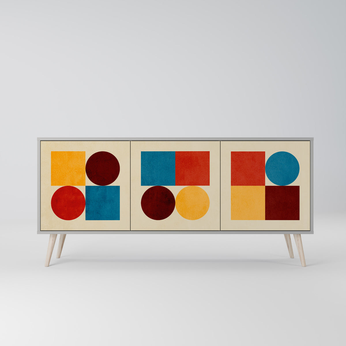 GEOMETRIC PUZZLE Aparador de 3 Portas