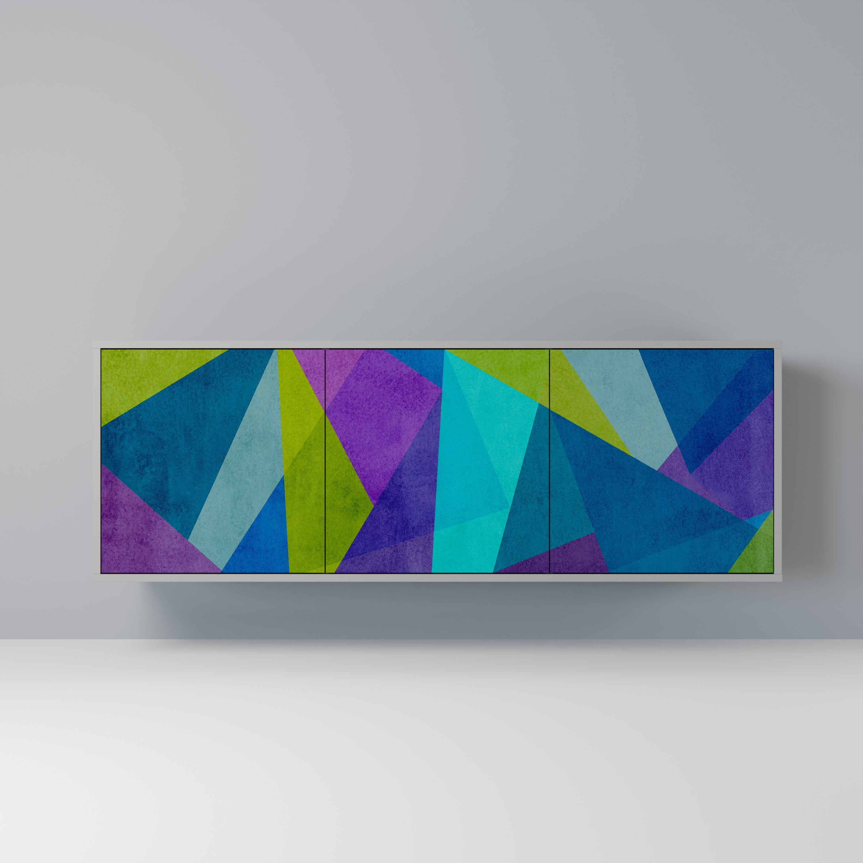 COLD SHOWCASE 3-Door Sideboard in Grey Finish