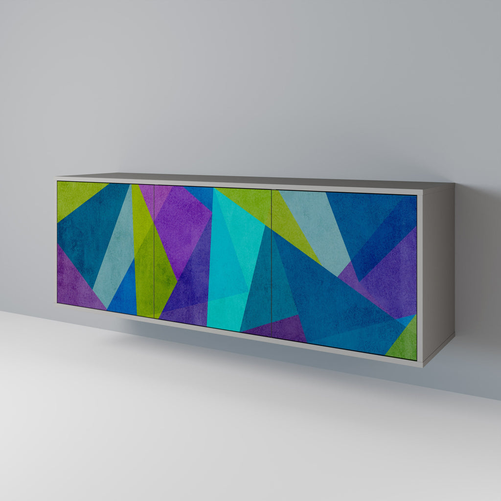 COLD SHOWCASE 3-Door Sideboard in Grey Finish