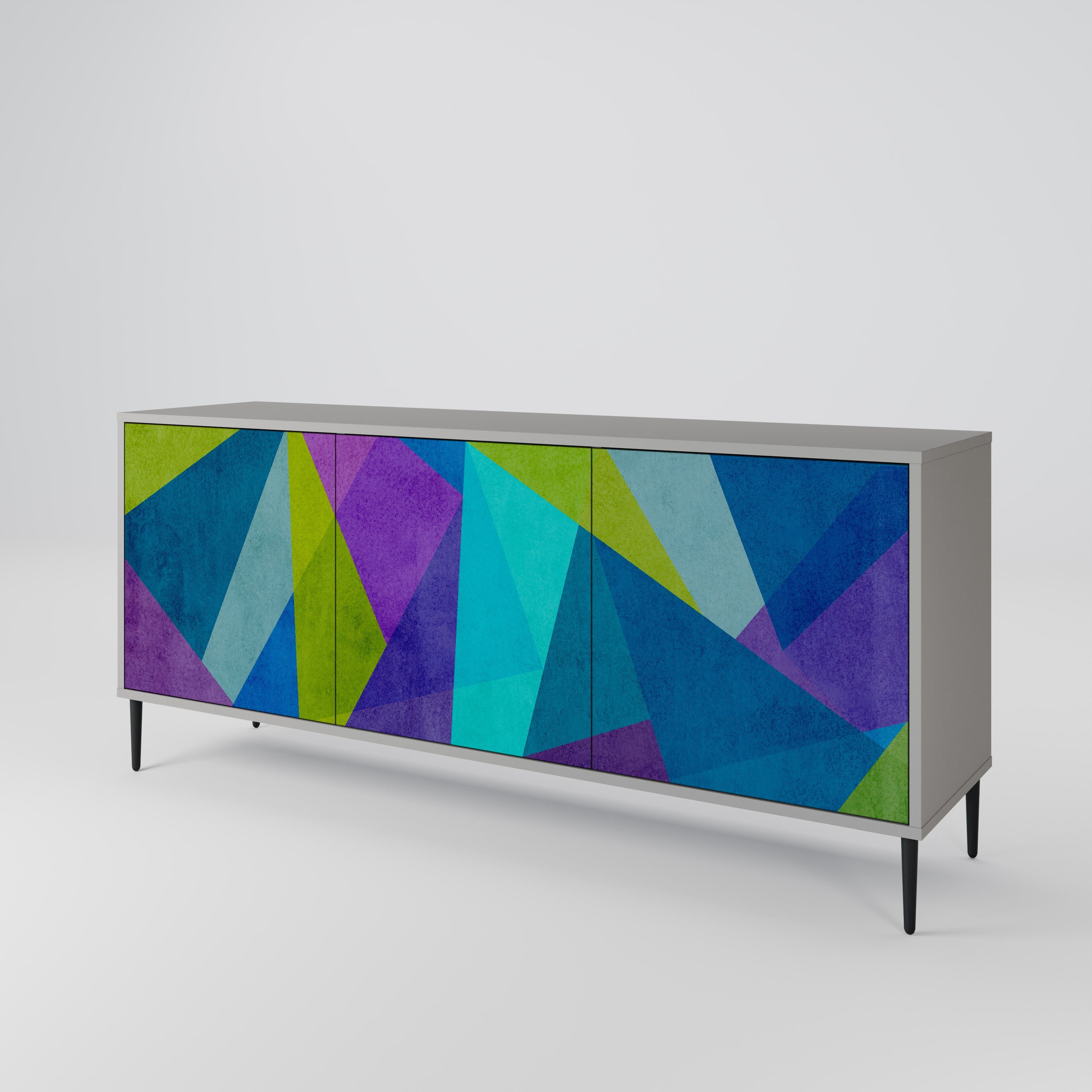 COLD SHOWCASE 3-Door Sideboard in Grey Finish