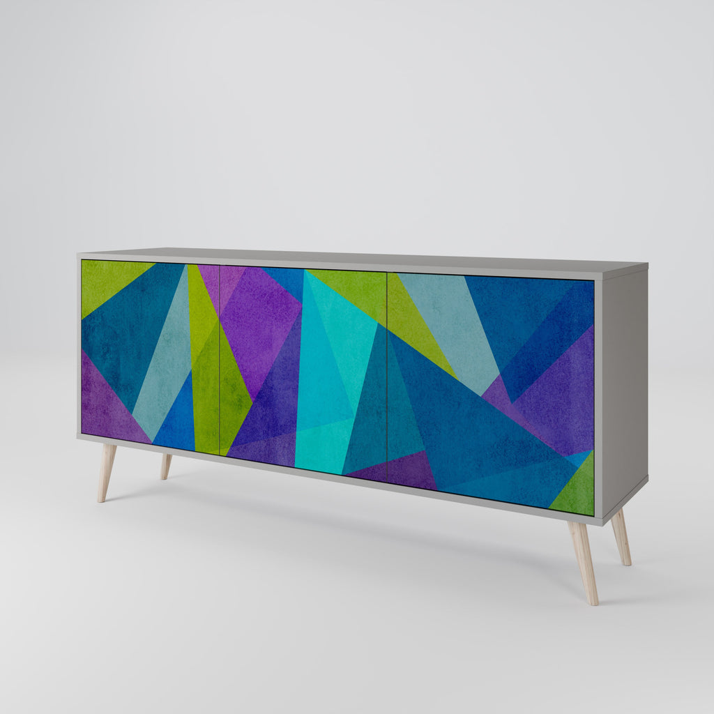 COLD SHOWCASE 3-Door Sideboard in Grey Finish