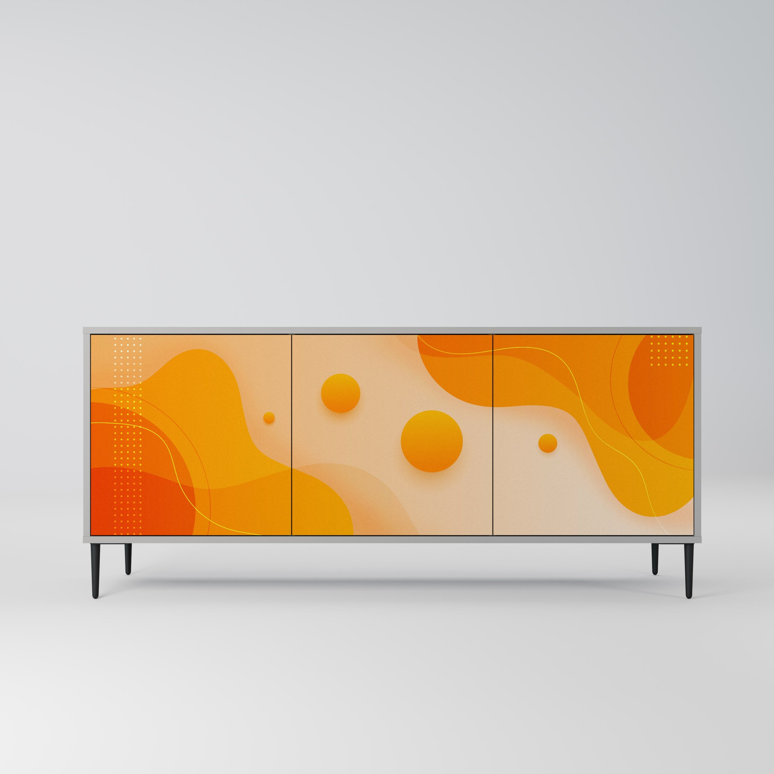 ORANGE ARRANGEMENT 3-Door Sideboard in Grey Finish