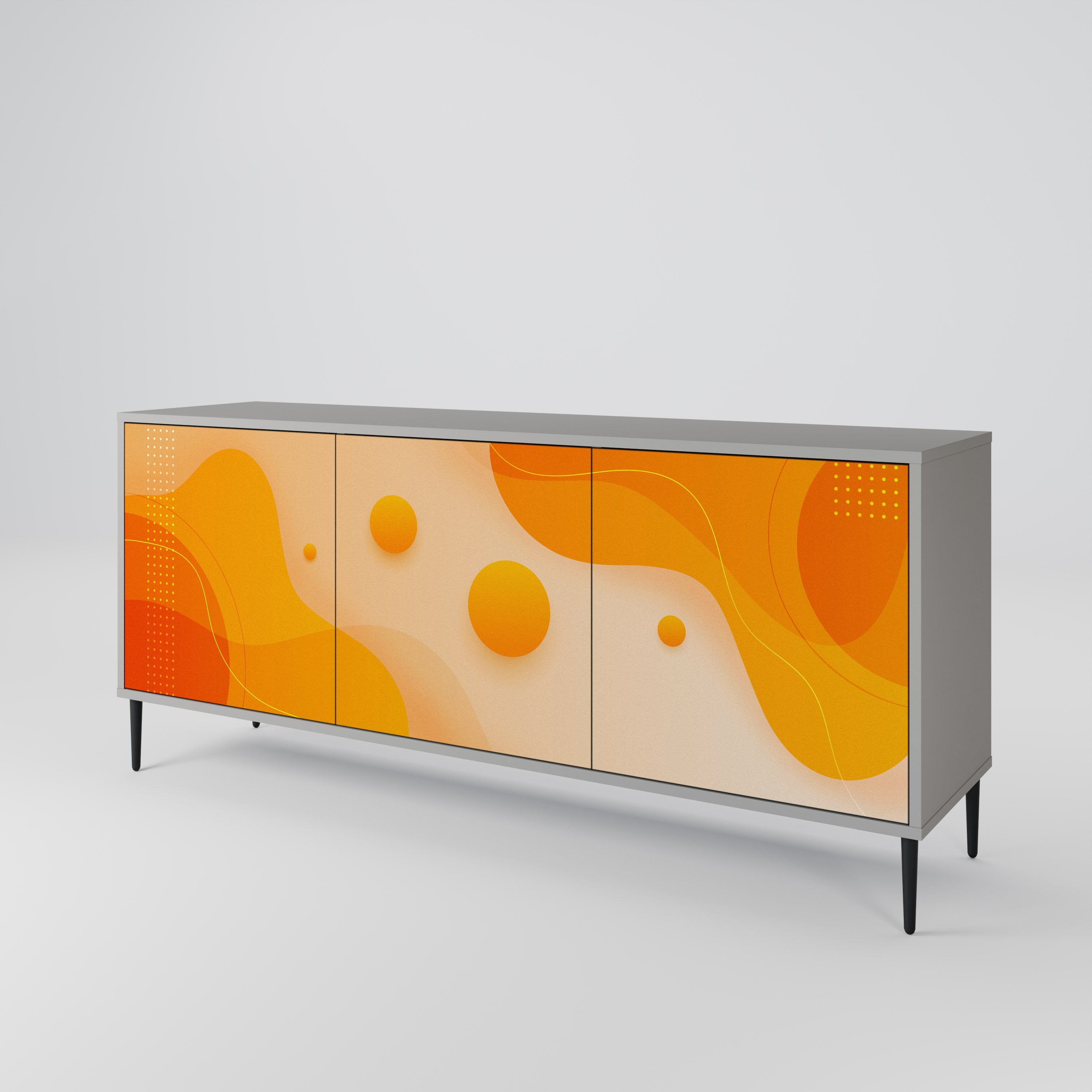 ORANGE ARRANGEMENT 3-Door Sideboard in Grey Finish