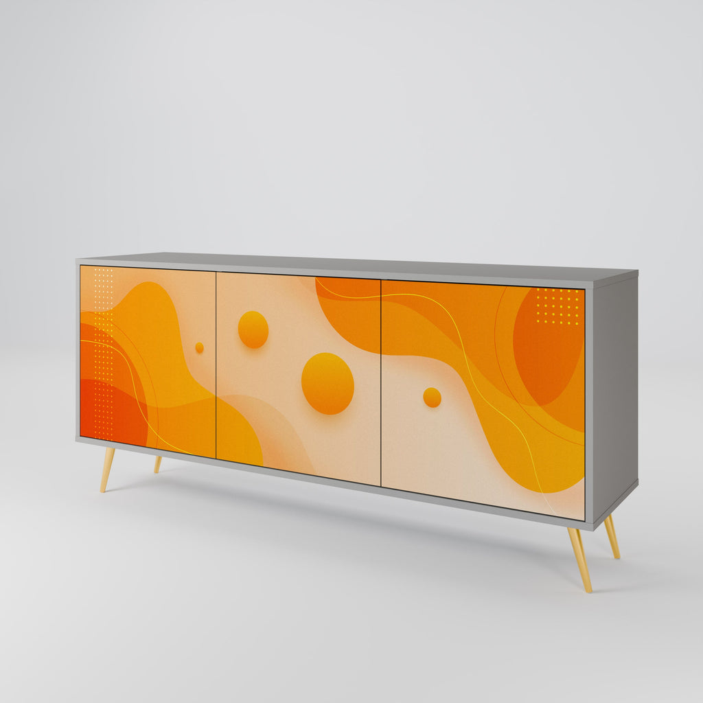 ORANGE ARRANGEMENT 3-Door Sideboard in Grey Finish