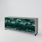 POLYGONAL FLOATING 3-Door Sideboard in Grey Finish