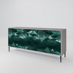 POLYGONAL FLOATING 3-Door Sideboard in Grey Finish