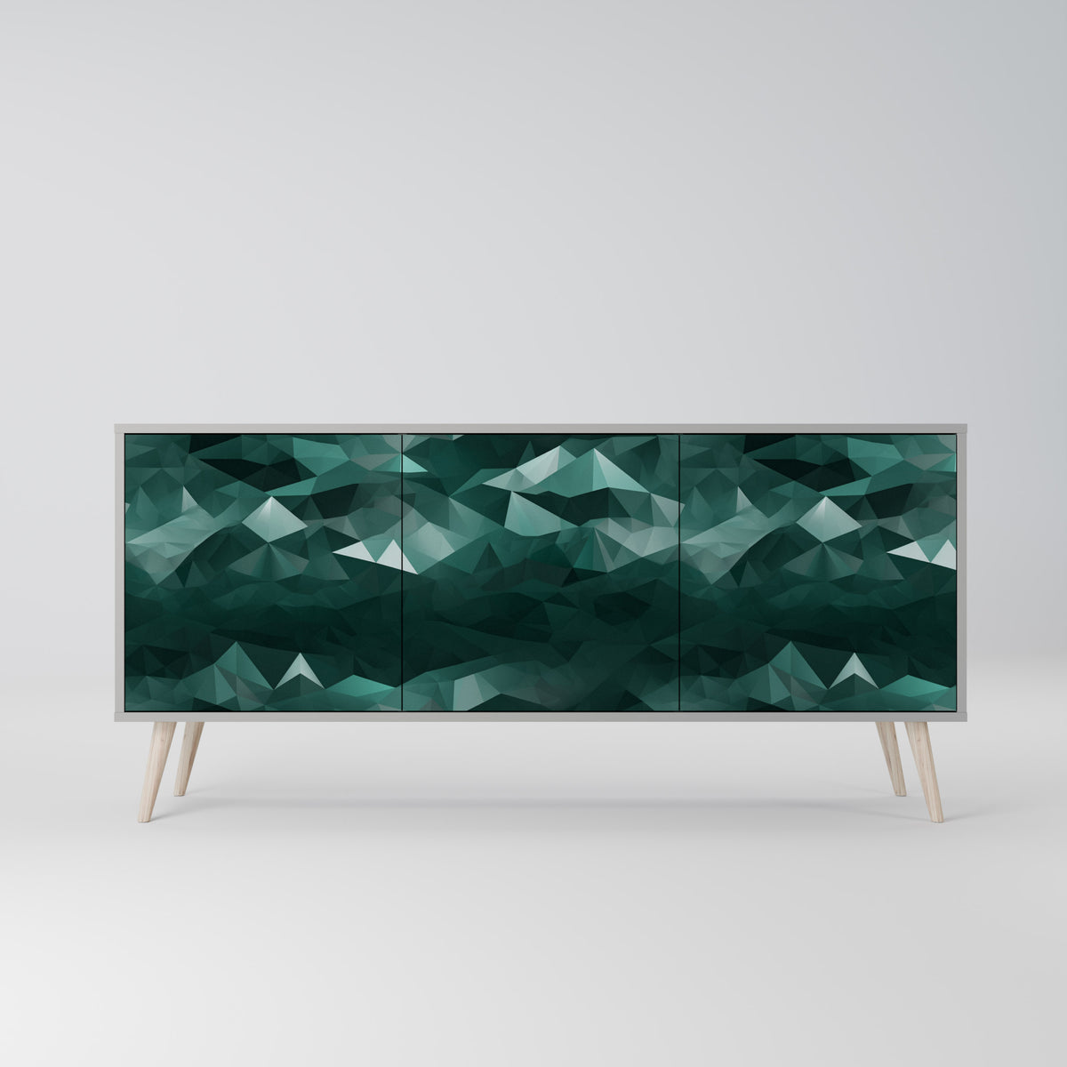 POLYGONAL FLOATING 3-Door Sideboard