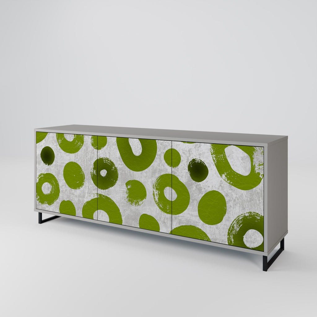 GREEN RHAPSODY 3-Door Sideboard in Grey Finish