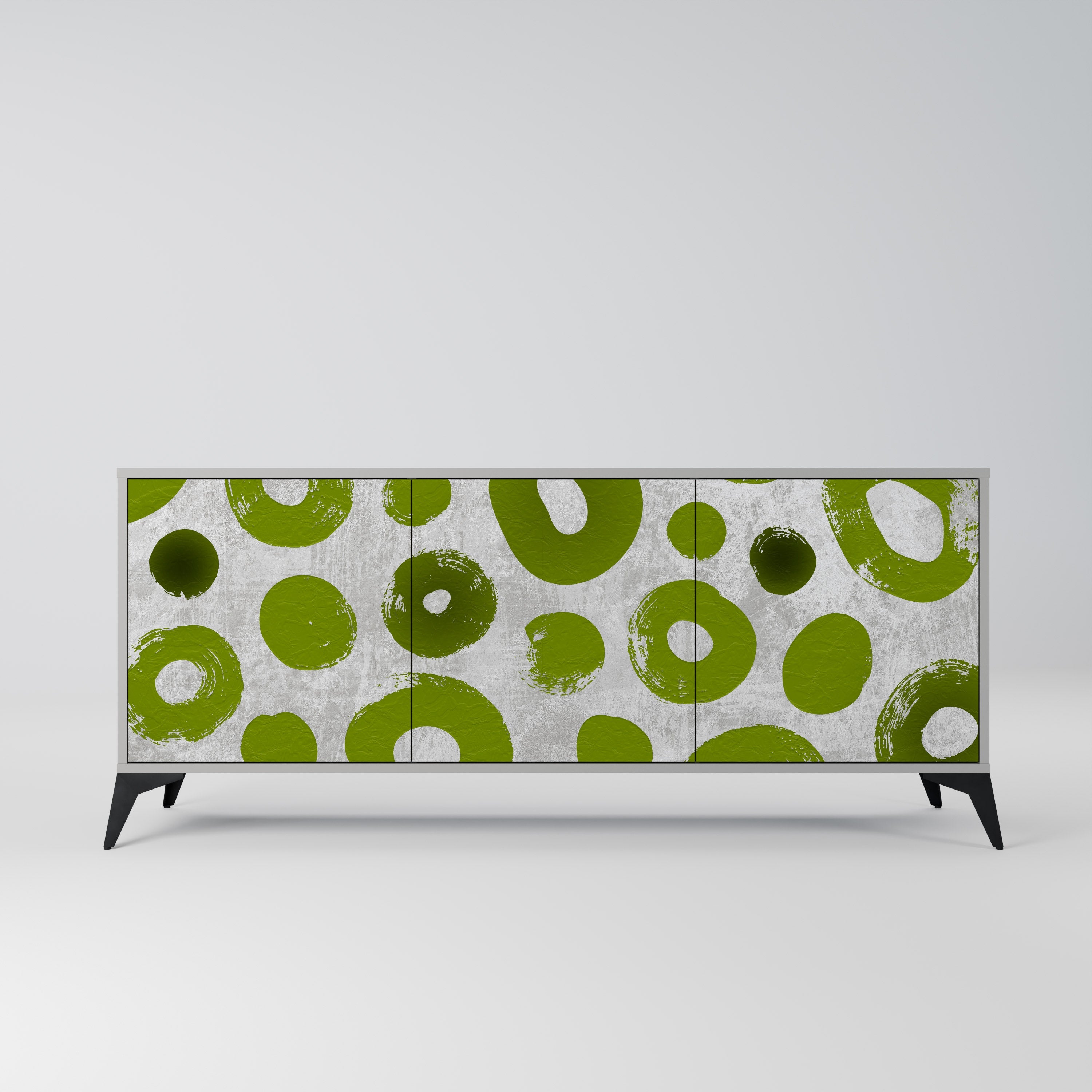 GREEN RHAPSODY 3-Door Sideboard in Grey Finish