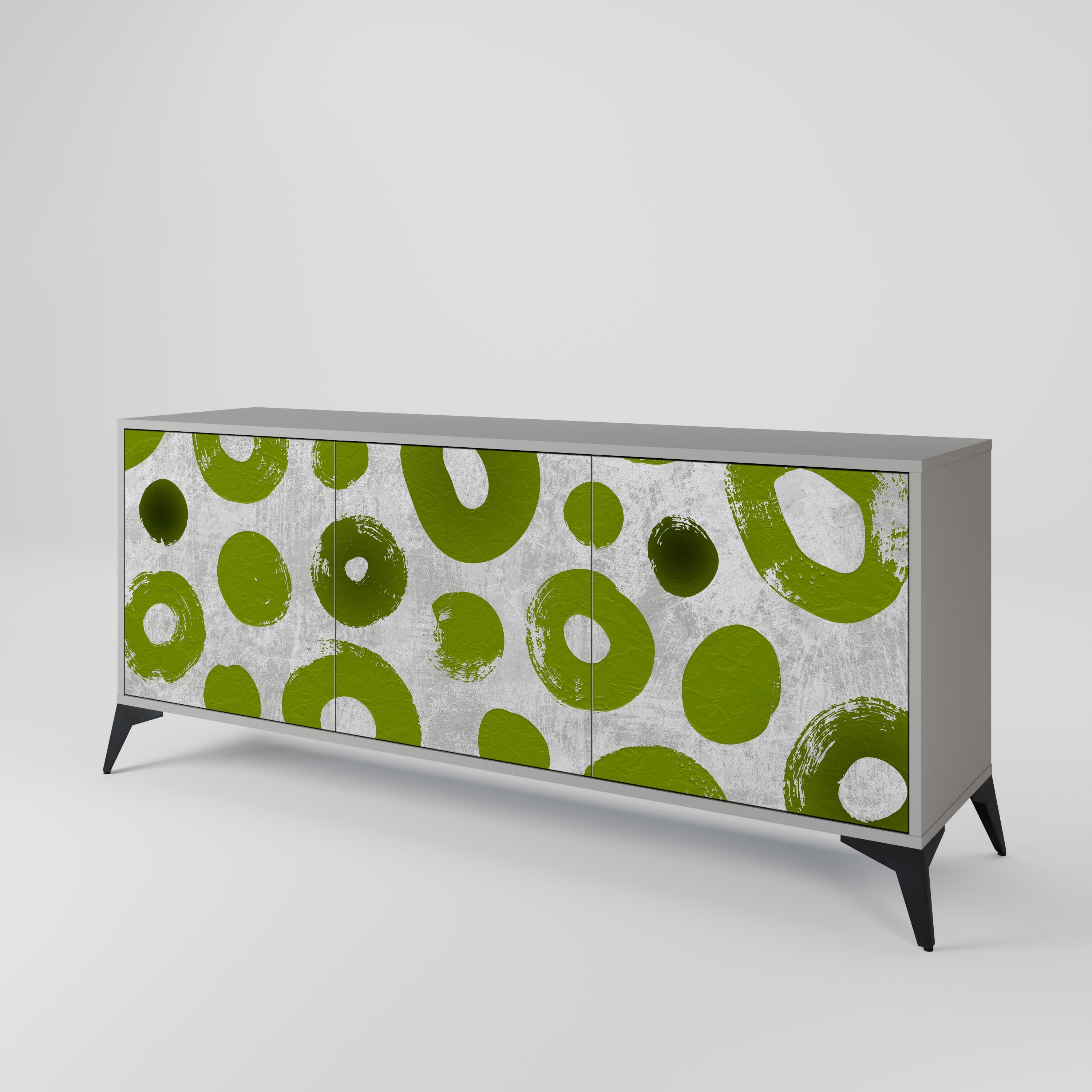 GREEN RHAPSODY 3-Door Sideboard in Grey Finish