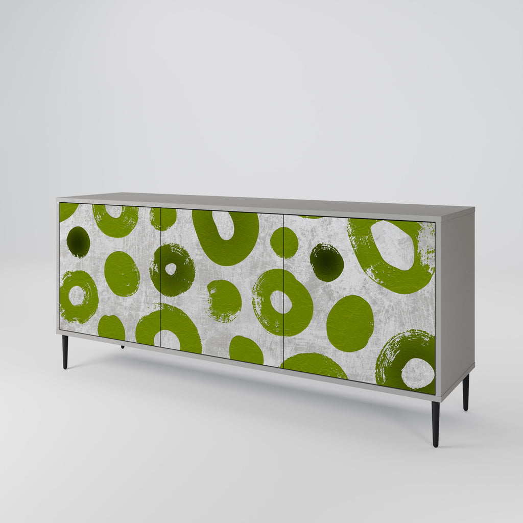 GREEN RHAPSODY 3-Door Sideboard in Grey Finish