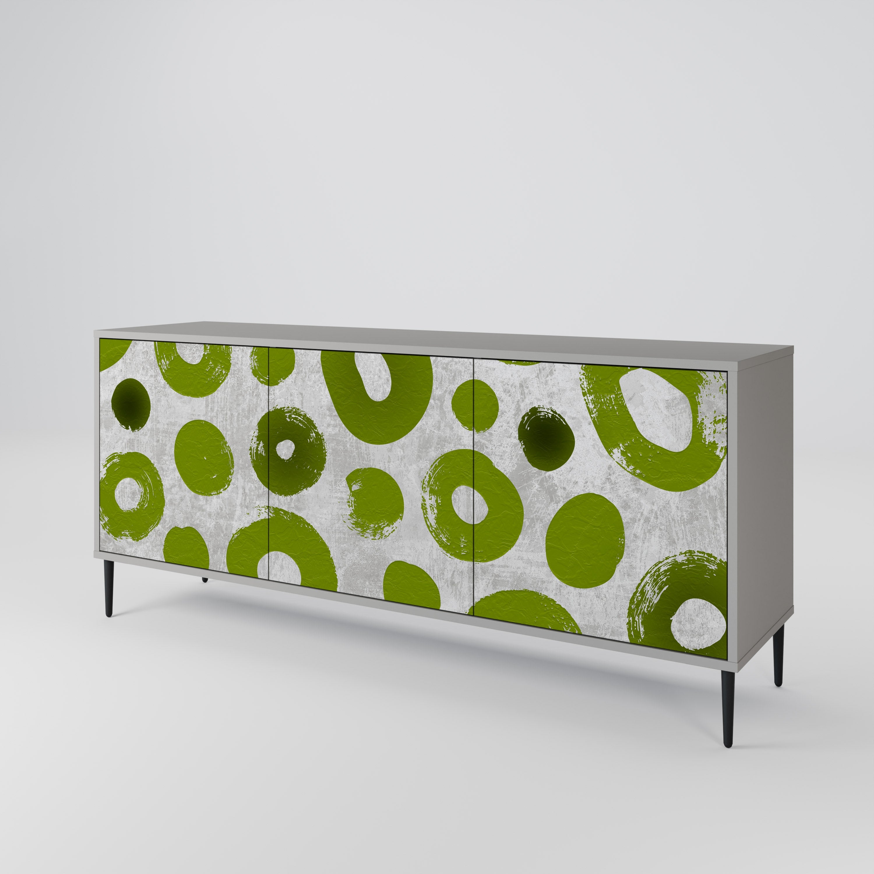 GREEN RHAPSODY 3-Door Sideboard in Grey Finish