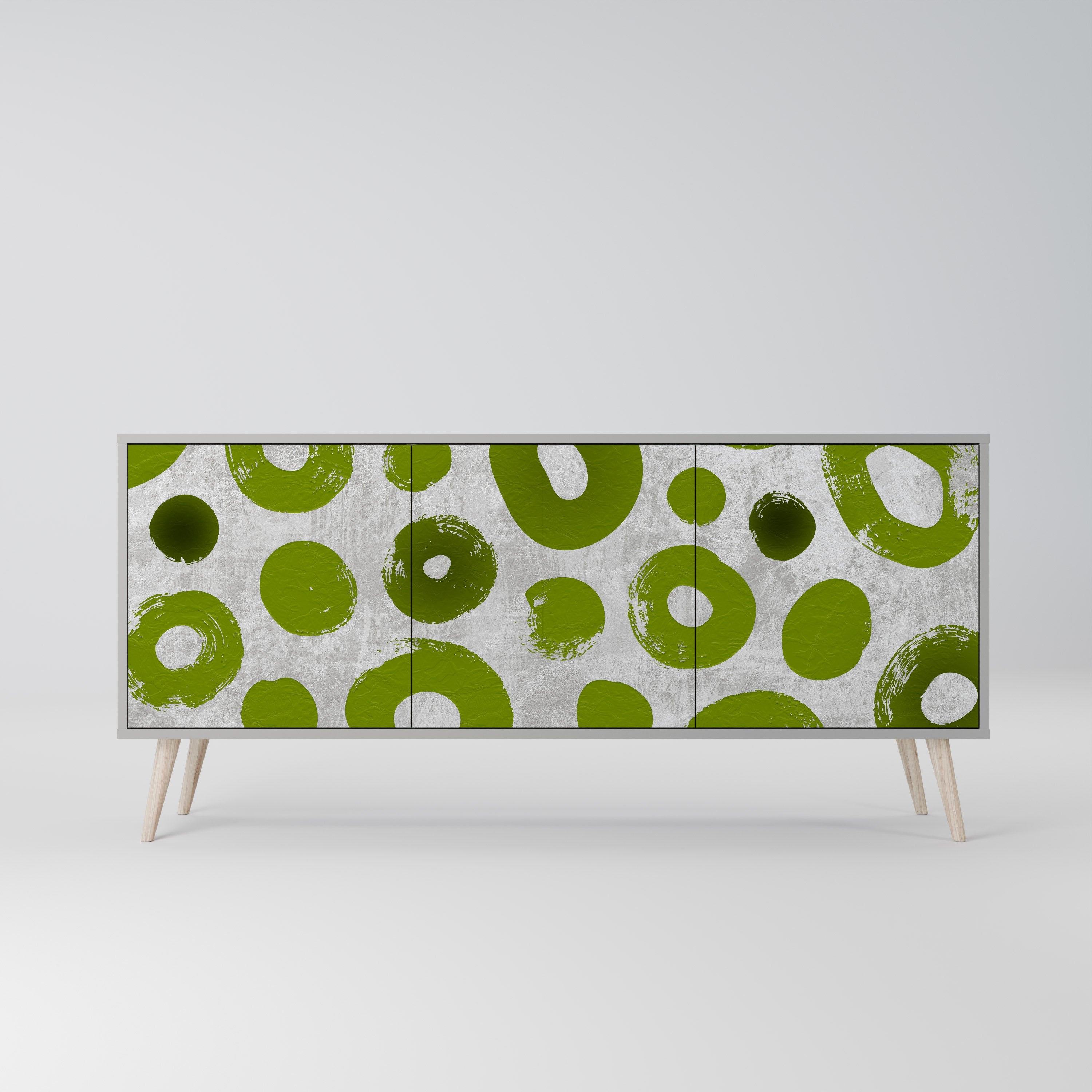 GREEN RHAPSODY 3-Door Sideboard in Grey Finish
