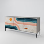 TWO HALVES 3-Door Sideboard in Grey Finish