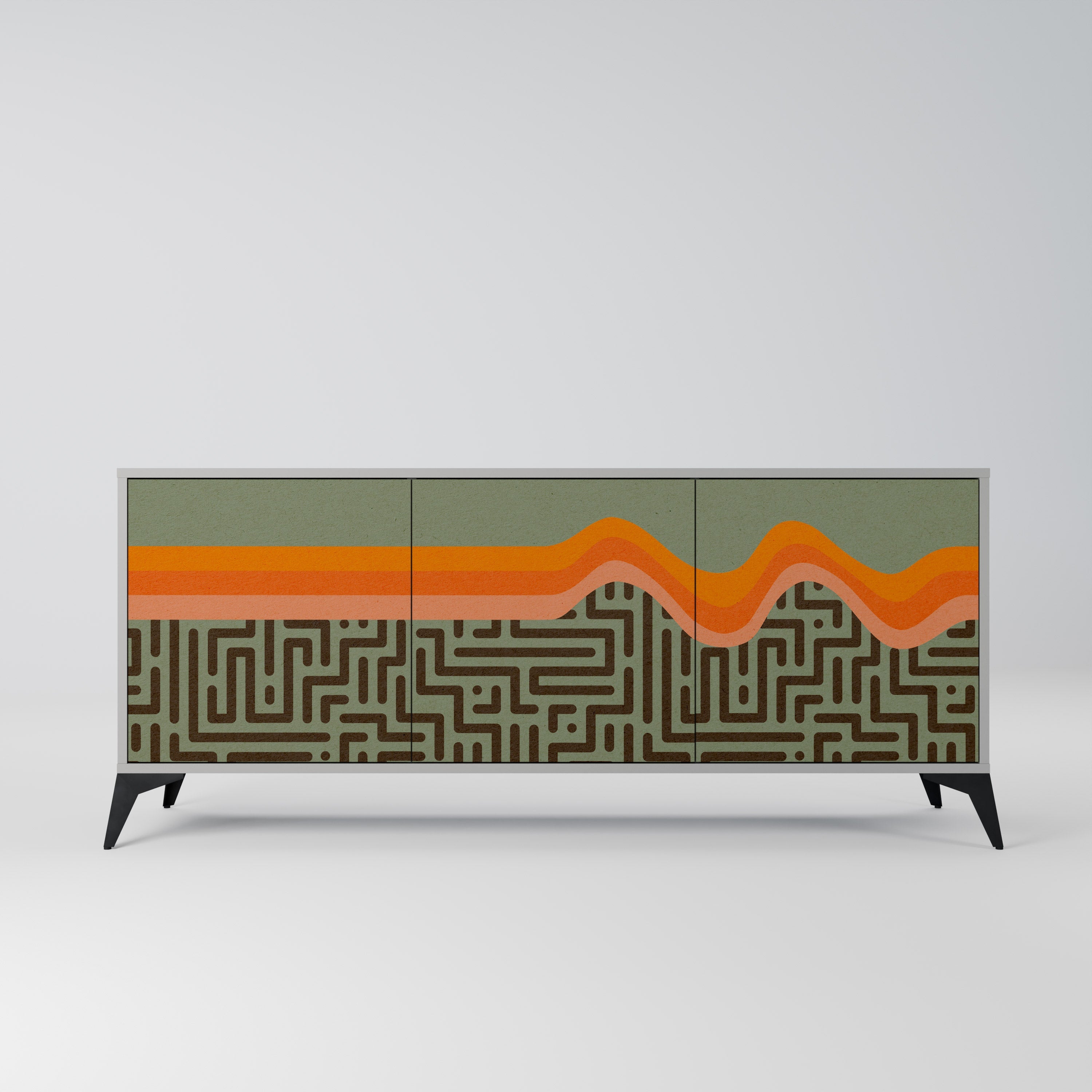 SIMPLE SOLUTIONS 3-Door Sideboard in Grey Finish