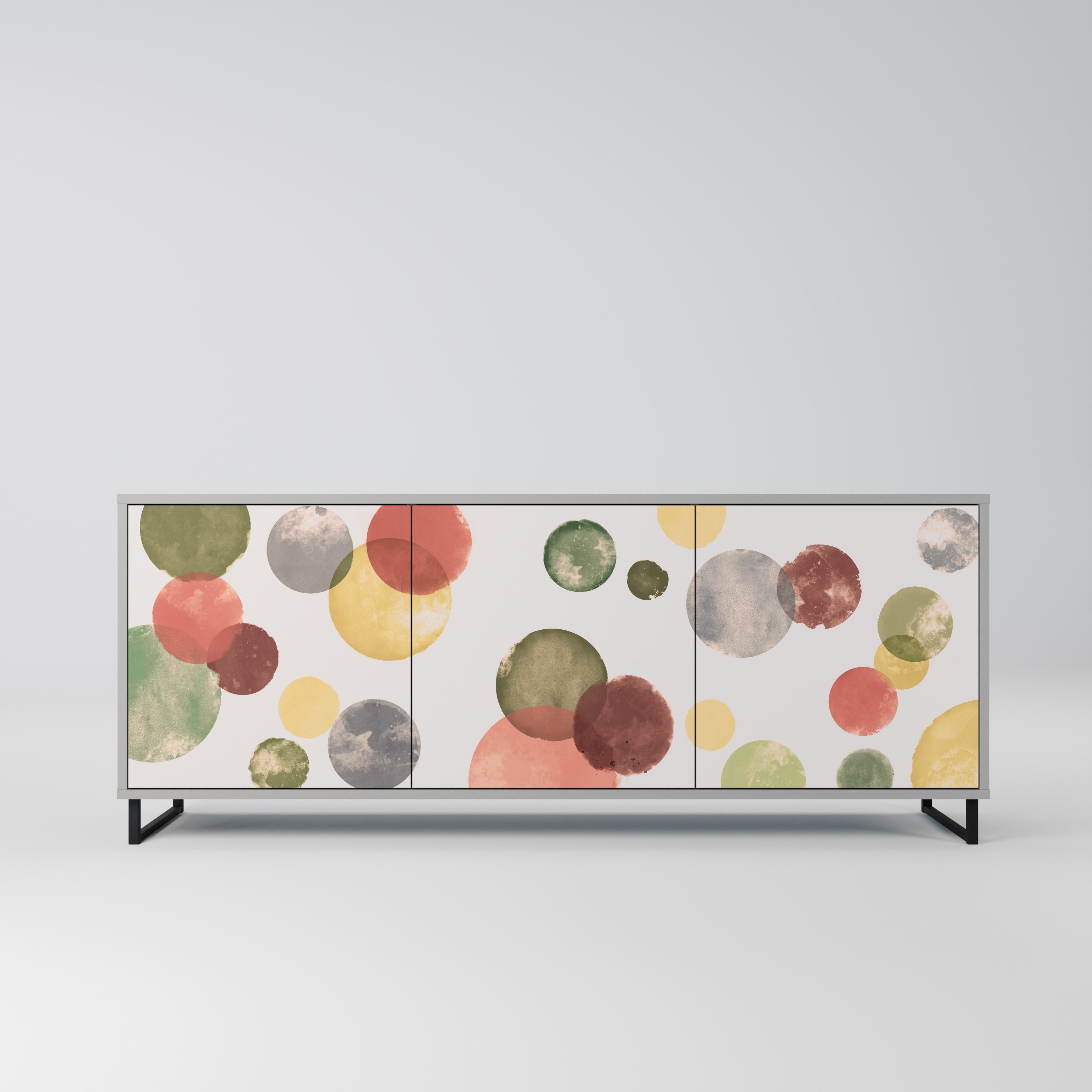 FLEETING HAPPINESS 3-Door Sideboard in Grey Finish