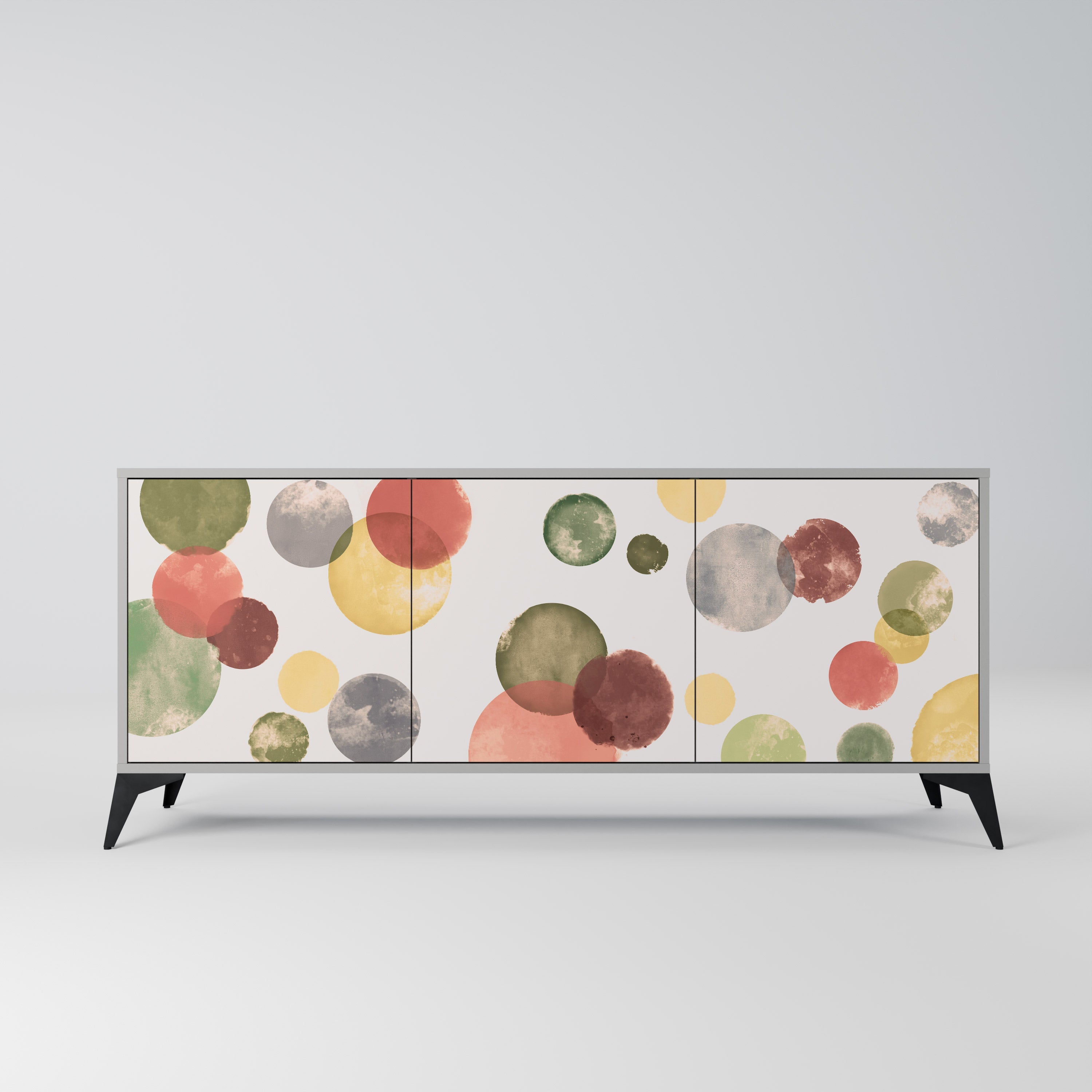 FLEETING HAPPINESS 3-Door Sideboard in Grey Finish