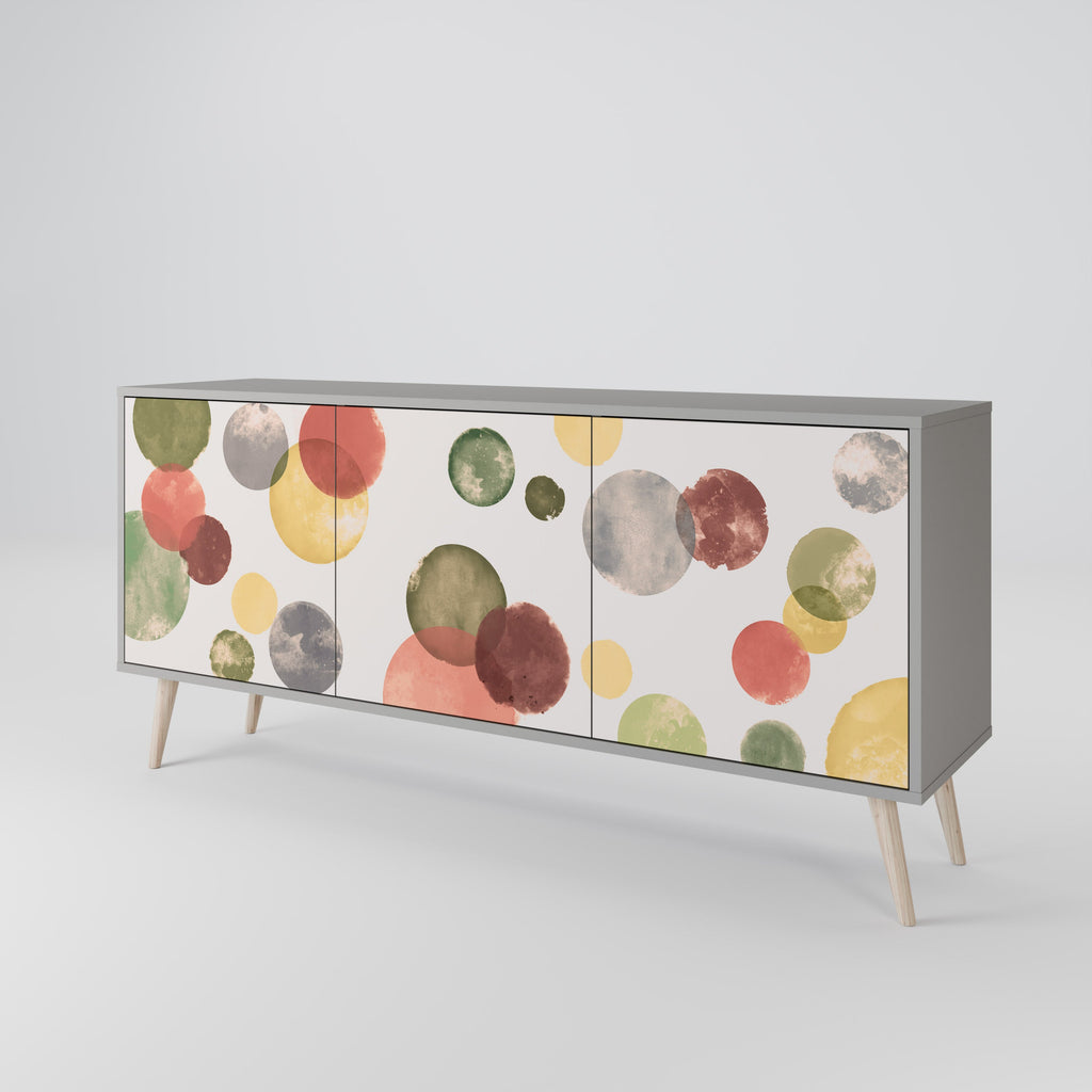 FLEETING HAPPINESS 3-Door Sideboard in Grey Finish