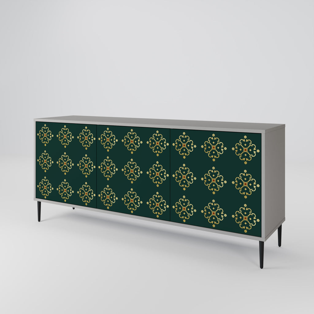 ROYAL MEDALLION 3-Door Sideboard in Grey Finish
