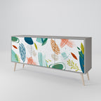 BOTANICAL HURRICANE 3-Door Sideboard in Grey Finish