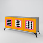 TEARS IN HEAVEN 3-Door Sideboard in Grey Finish