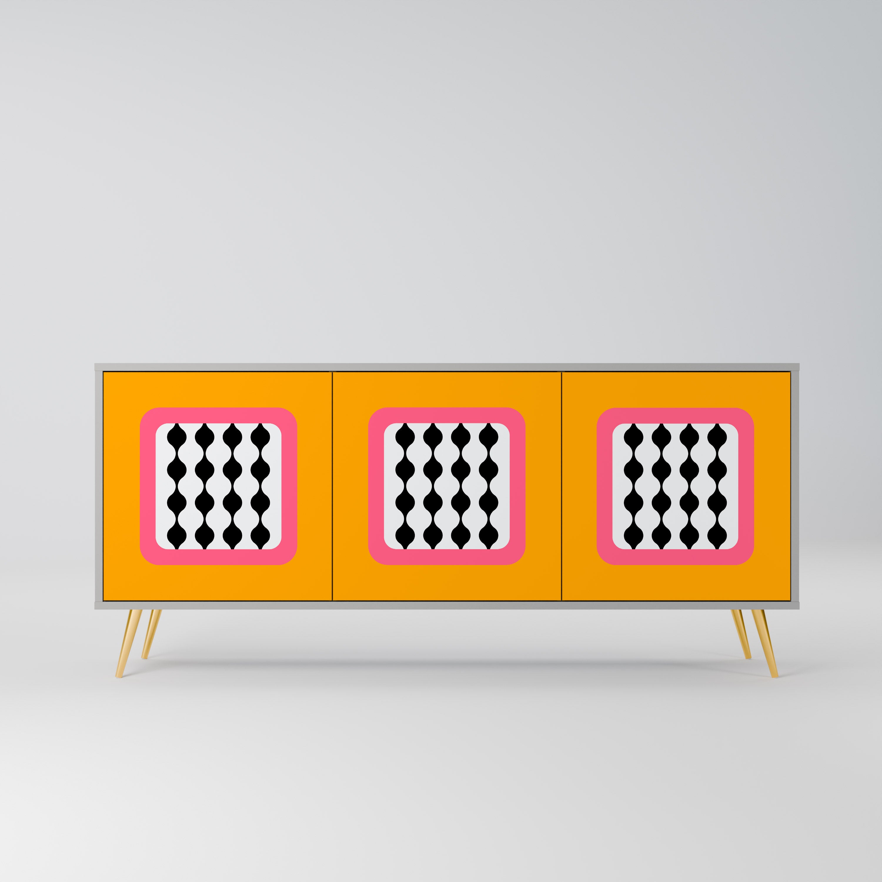 TEARS IN HEAVEN 3-Door Sideboard in Grey Finish