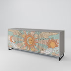 MYSTICAL STRUCTURE 3-Door Sideboard in Grey Finish