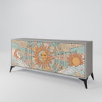 MYSTICAL STRUCTURE 3-Door Sideboard in Grey Finish
