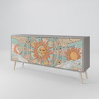 MYSTICAL STRUCTURE 3-Door Sideboard in Grey Finish