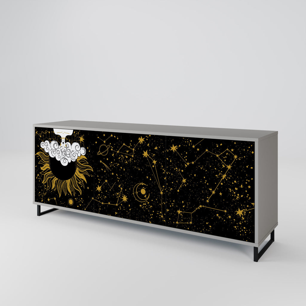 STELLAR CONSTELLATIONS 3-Door Sideboard in Grey Finish