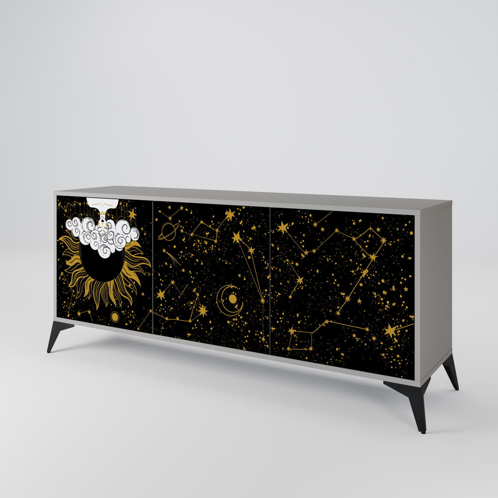 STELLAR CONSTELLATIONS 3-Door Sideboard in Grey Finish