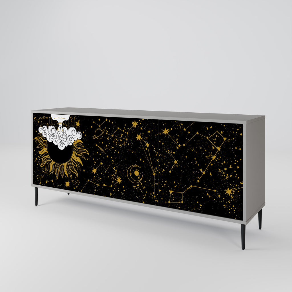 STELLAR CONSTELLATIONS 3-Door Sideboard in Grey Finish